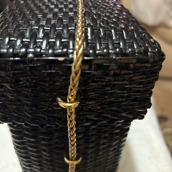 Vintage Rare Authentic Black CHANEL Wicker Bag - Picture 7 of 11